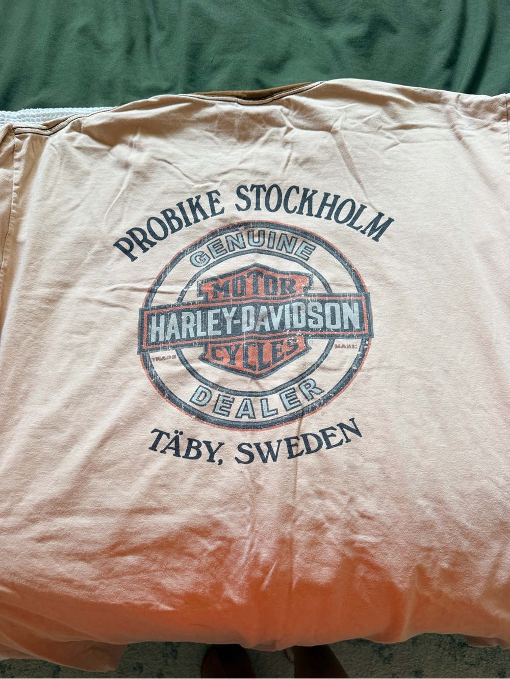 Harley-Davidson Light Tan and Brown Ringer Tee